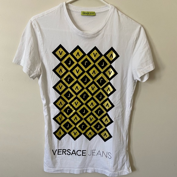 versace t shirt gold and black